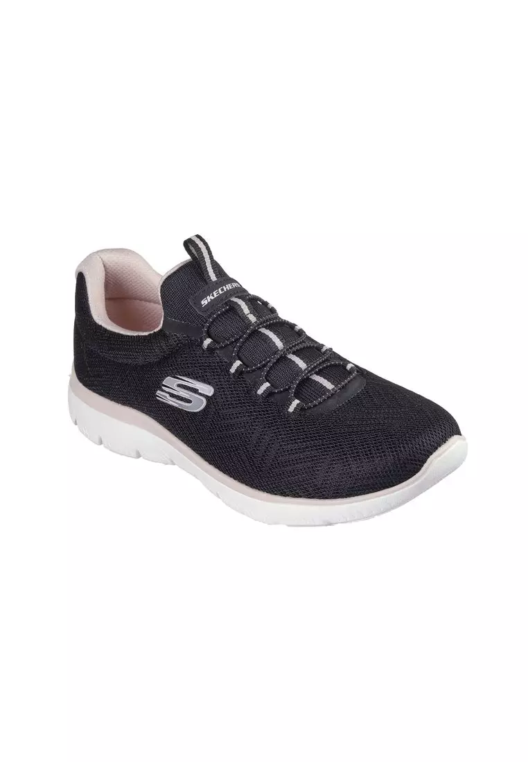 Discount on Skechers  shoes - SKU: Skechers Womens Geometric Mesh Bungee Slip-On Withmemory Foam