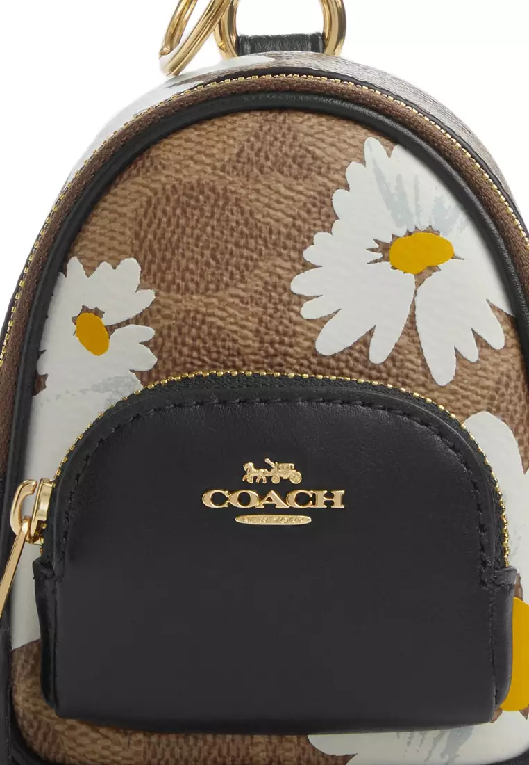 Coach Mini Court Backpack Bag Charm In Signature Canvas With