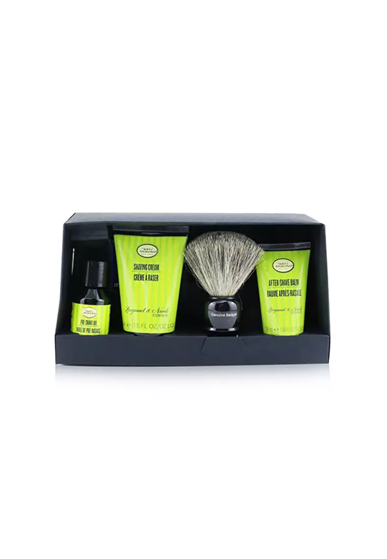 THE ART OF SHAVING - The Four Elements of The Perfect Shave Set with Bag - Bergamot & Neroli : Pre Shave Oil + Shave Crm + A/S Balm + Brush + Razor 5pcs+1Bag