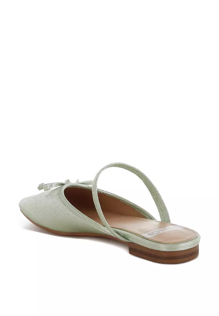 Green Glitter Ballet Mules