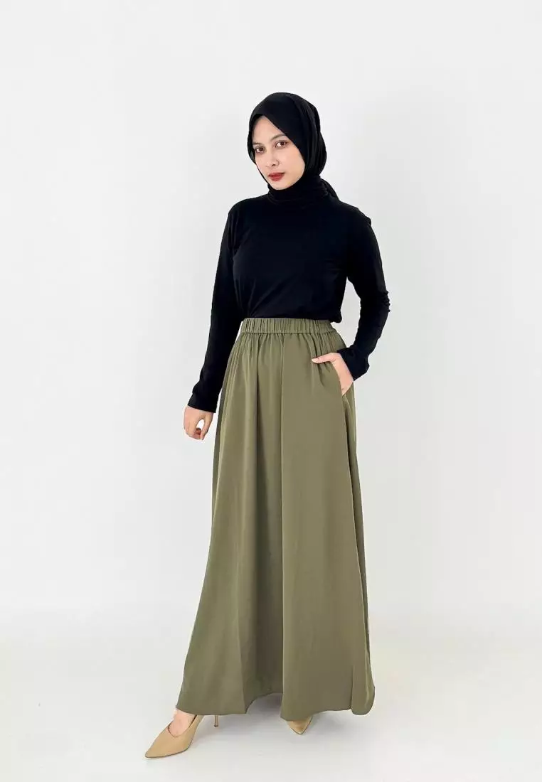 Sarah Skirt - Rok Basic A-Line (Hijau Tua)