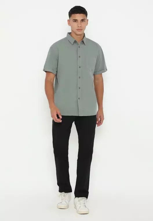 POLICE Kemeja Polos Cotton Regular Fit Pria