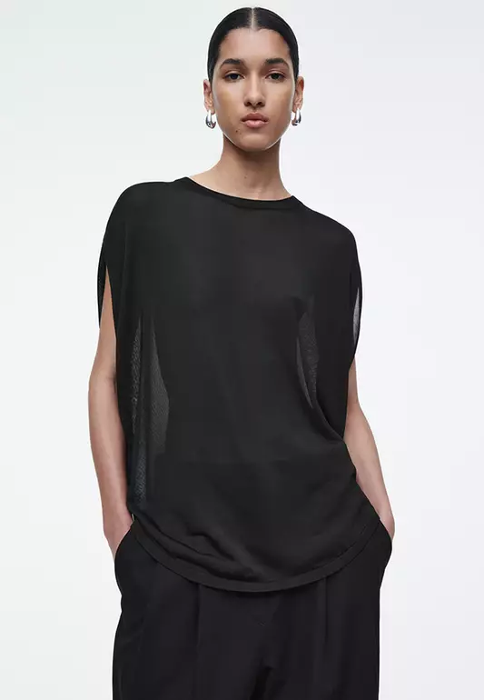 Knitted Circle-Cut T-Shirt