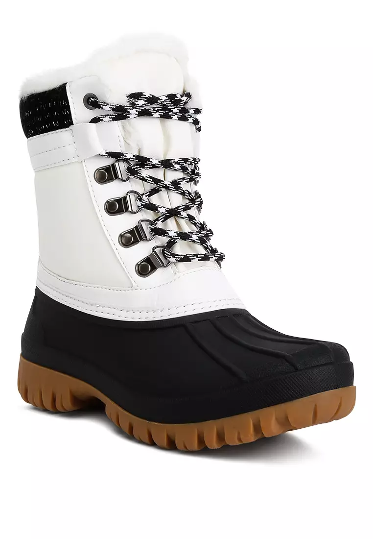 White fur hotsell ankle boots