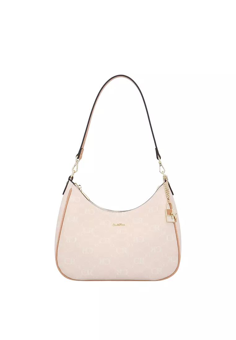 CR Monogram in Cream 2 Way Shoulder Bag - Beige