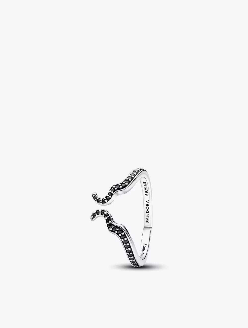 Disney Maleficent Sterling Silver Ring With Black Crystal - 52