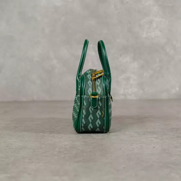 Tas CHRISTY NG MARCELO SQUARE MONOGRAM PATTERN GREEN TOP HANDLE BAG WITH LS 100% ORIGINAL