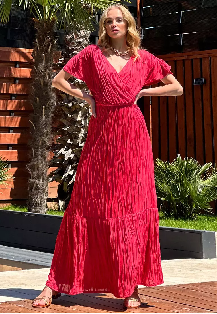 Wrap Front Maxi Dress
