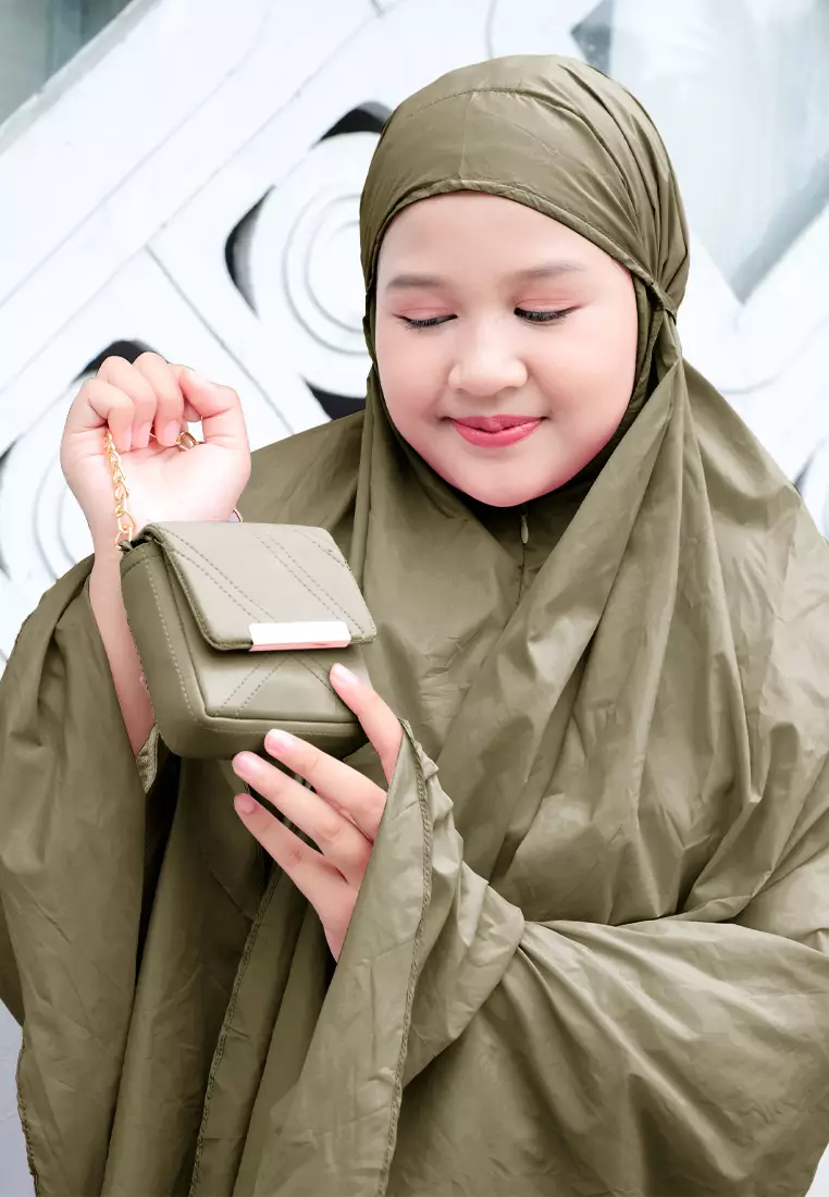 Zelena - Zalwa Prayer Set | Mukena Travel Size | Mukena Resleting 2in1 - SMP