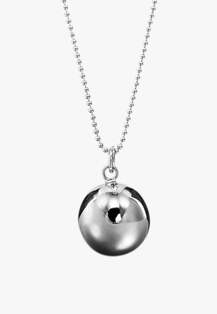 Chunky silver deals ball necklace