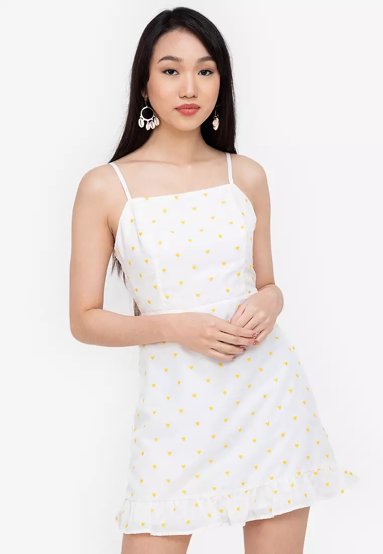 Jual ZALORA BASICS Frill Hem Fitted Cami Dress Original 2024