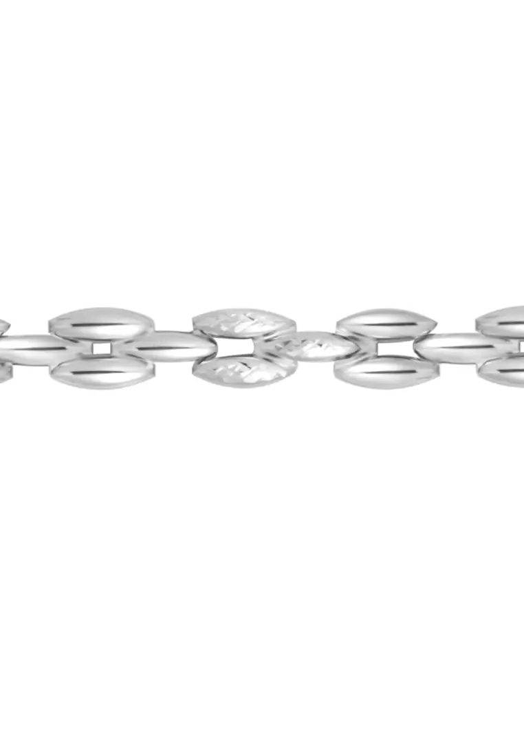 TOMEI Plain Gold Bracelet,White Gold 585