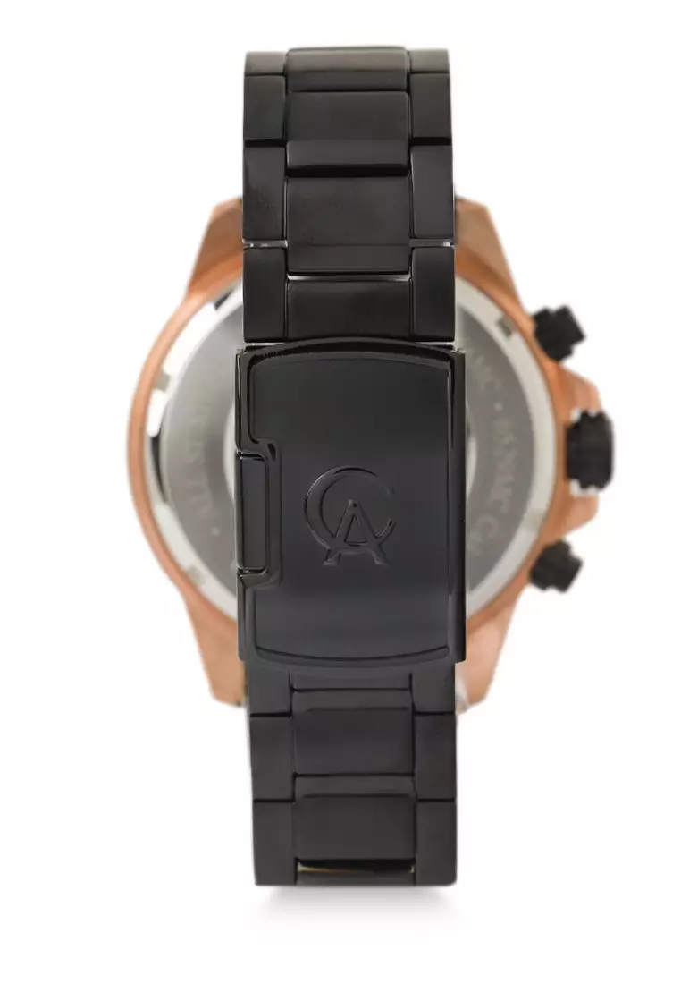 Alexandre Christie Jam Tangan Pria - Black Rosegold - Stainless Steel - 6529 MCBBRBA