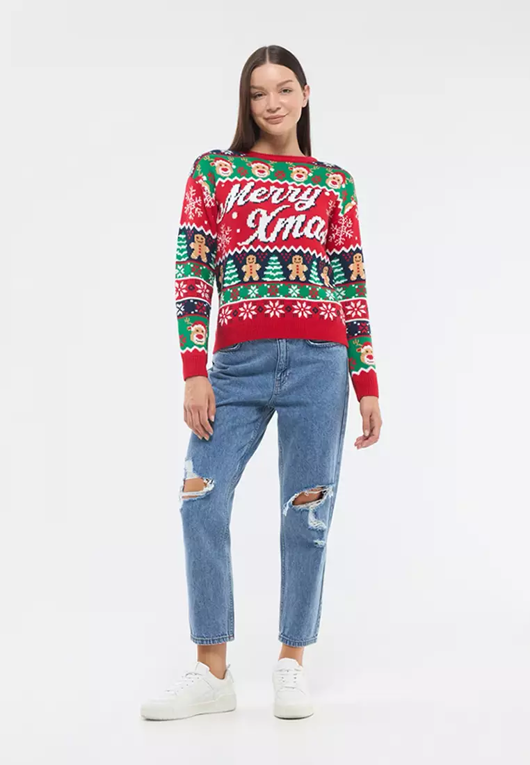 Buy Terranova Terranova Christmas Print Sweater for Women 2024 Online