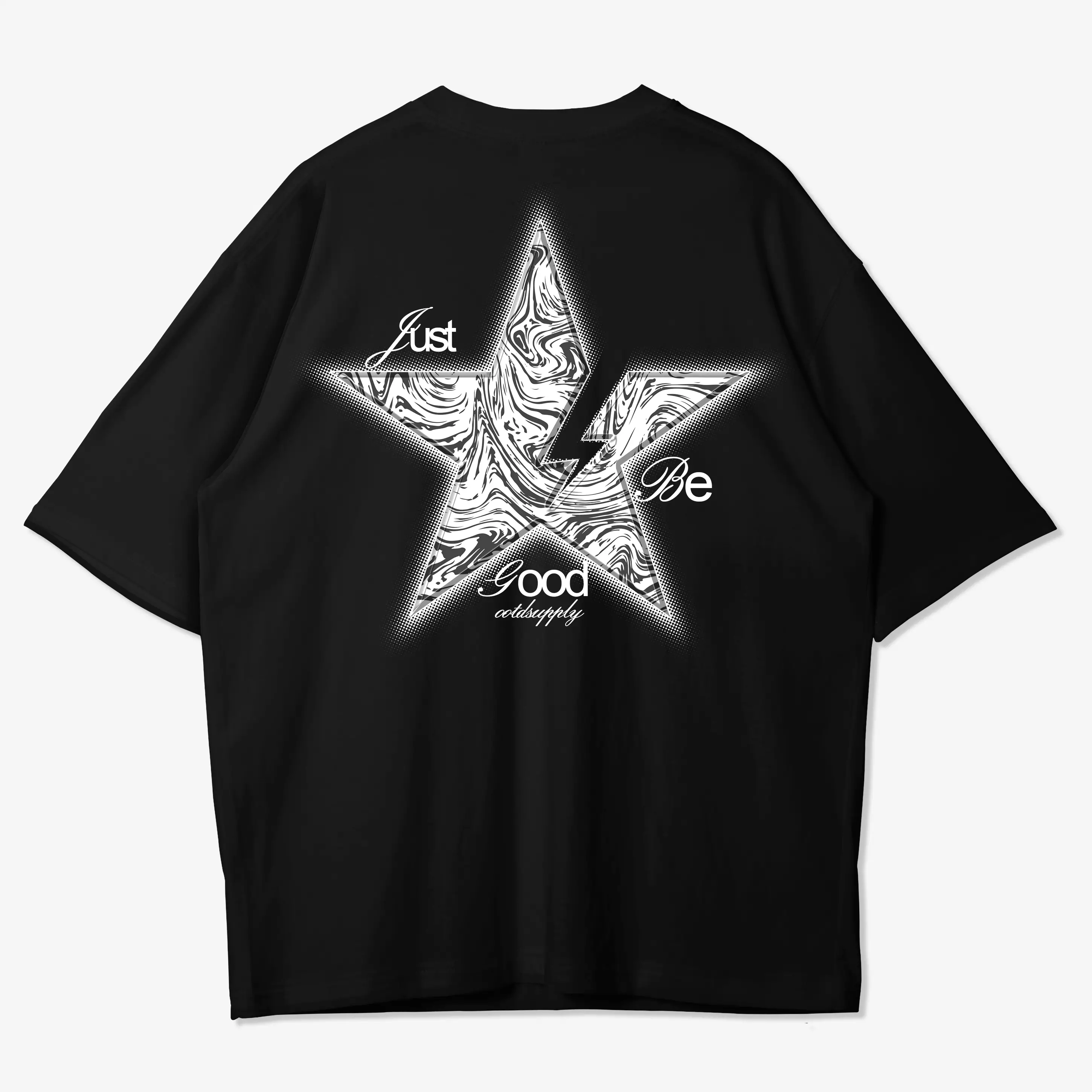 OOTDSUPPLY Oversized Tshirt Just Be Good Black & Olive l Kaos Oversize Pria dan Wanita OVZ196