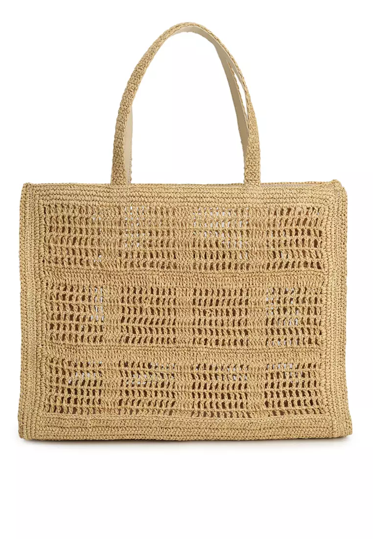 Tory Burch Ella Hand-Crocheted Large Tote Bag (nt) 2025