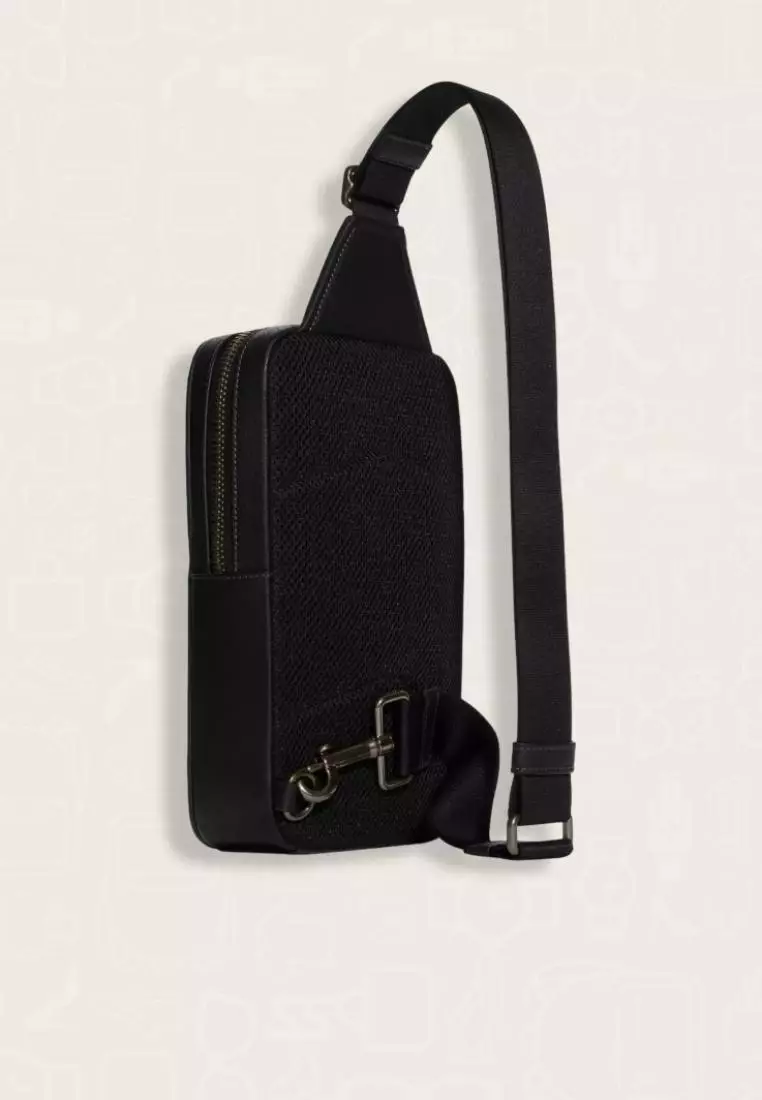 Coach Sullivan Pack In Signature Canvas Charcoal Black