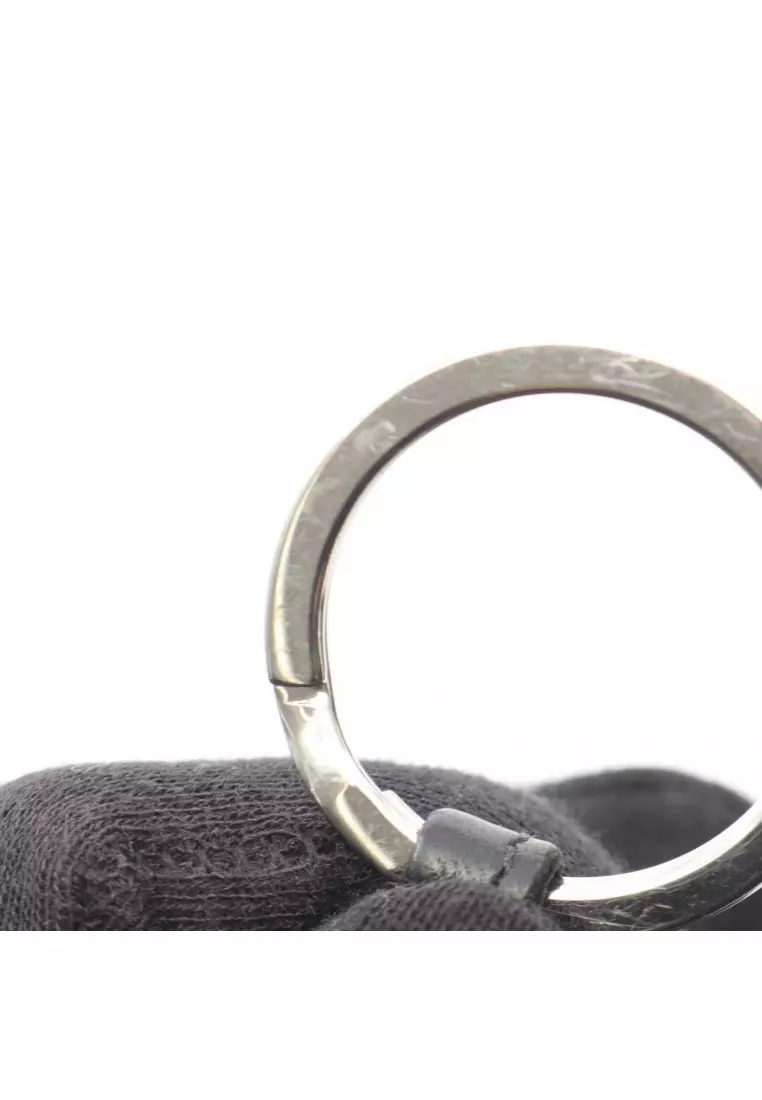 Pre-Loved Hermès carmen bag charm key ring Agneau black silver hardware W engraved