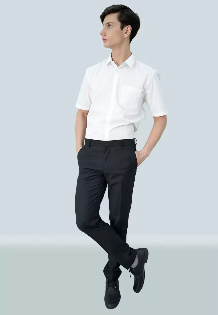Johnwin - Celana Formal - Celana Pria - Hitam - Polyester - Slim Fit - F.1035.010.110.C