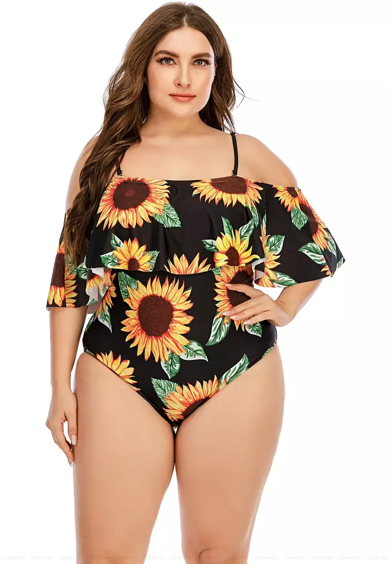 Buy ZITIQUE Oversized striped print one piece swimsuit 2024 Online