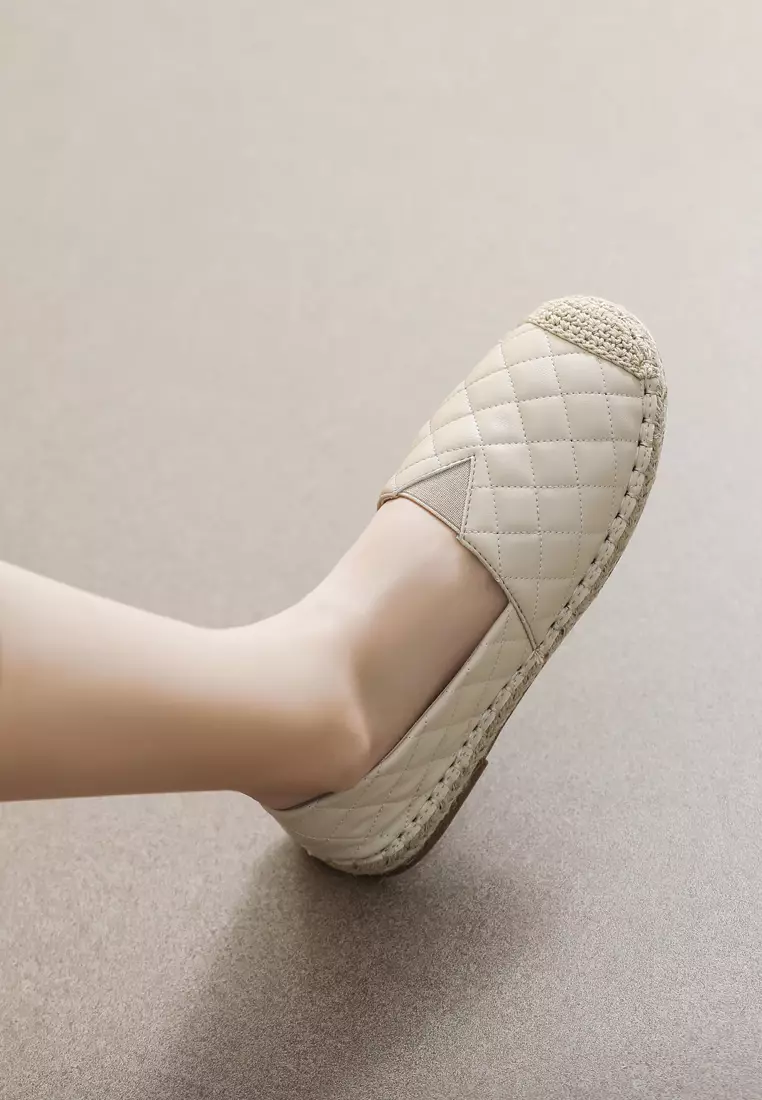 Rhombus texture Synthetic Leather Espadrilles WW221-1