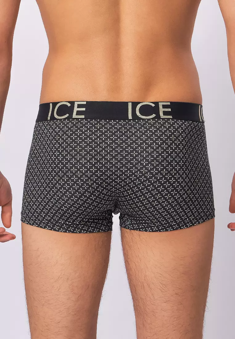 Ice Men Viscose With Spandex Boxer Briefs Aztec - Black (Single Pack)