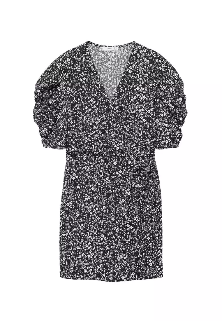 Buy Mango Printed Dress With Balloon Sleeves 2026 Online | ZALORA ...