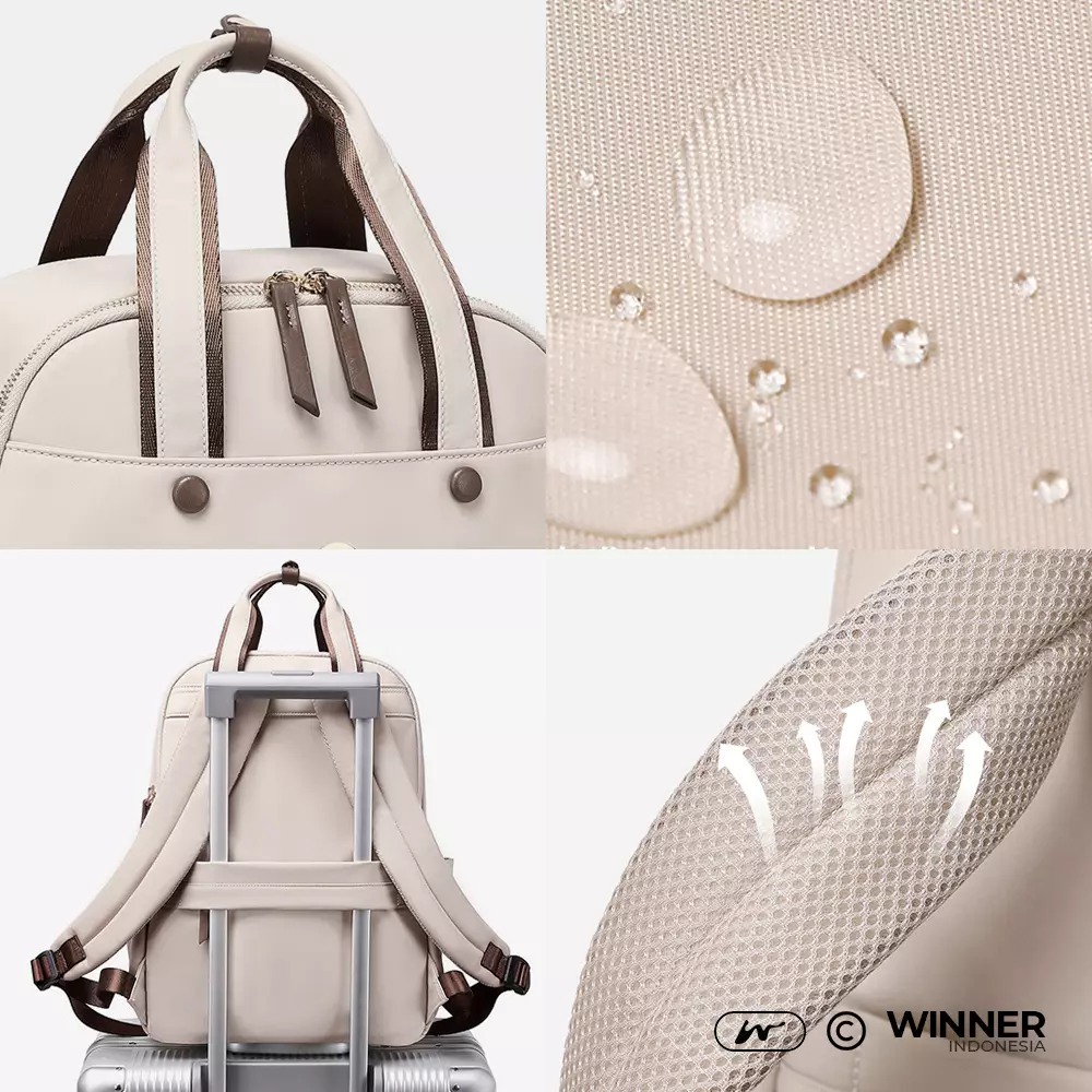 Tas Ransel Laptop 15,6 inch Oxford Anti-Air Backpack Korean Style (T14-010) - Warna Abu 15,6 inch