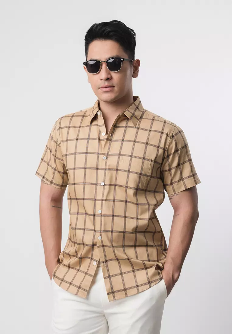 Roma Plaid Shirt Brown SS