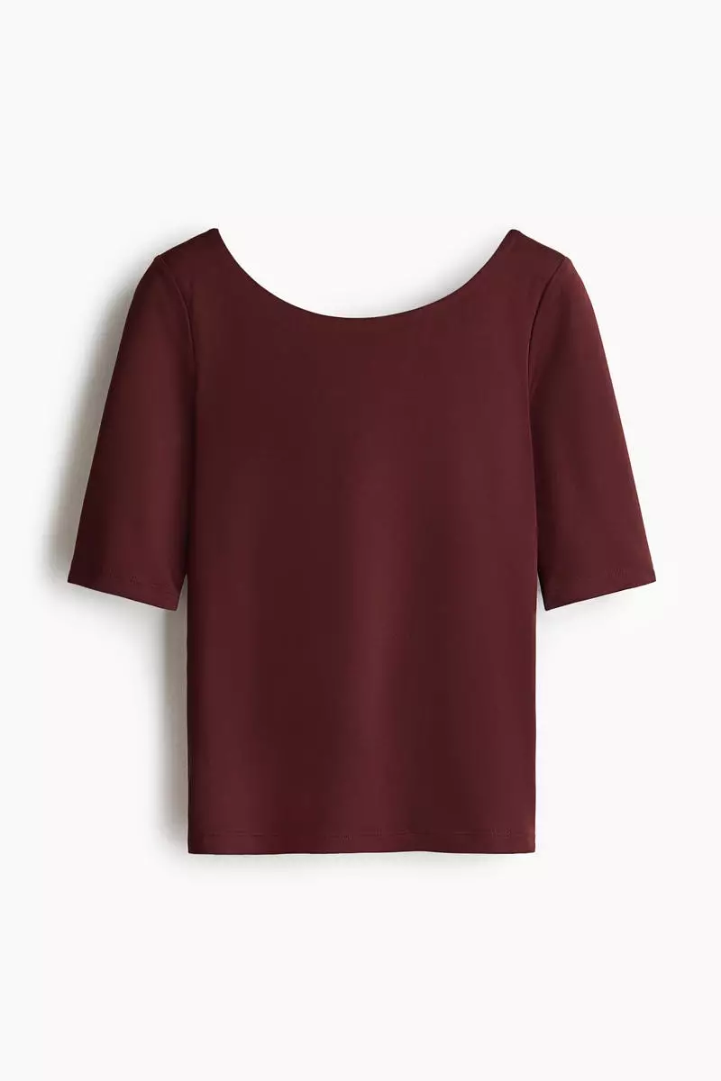 Ballerina-neckline top
