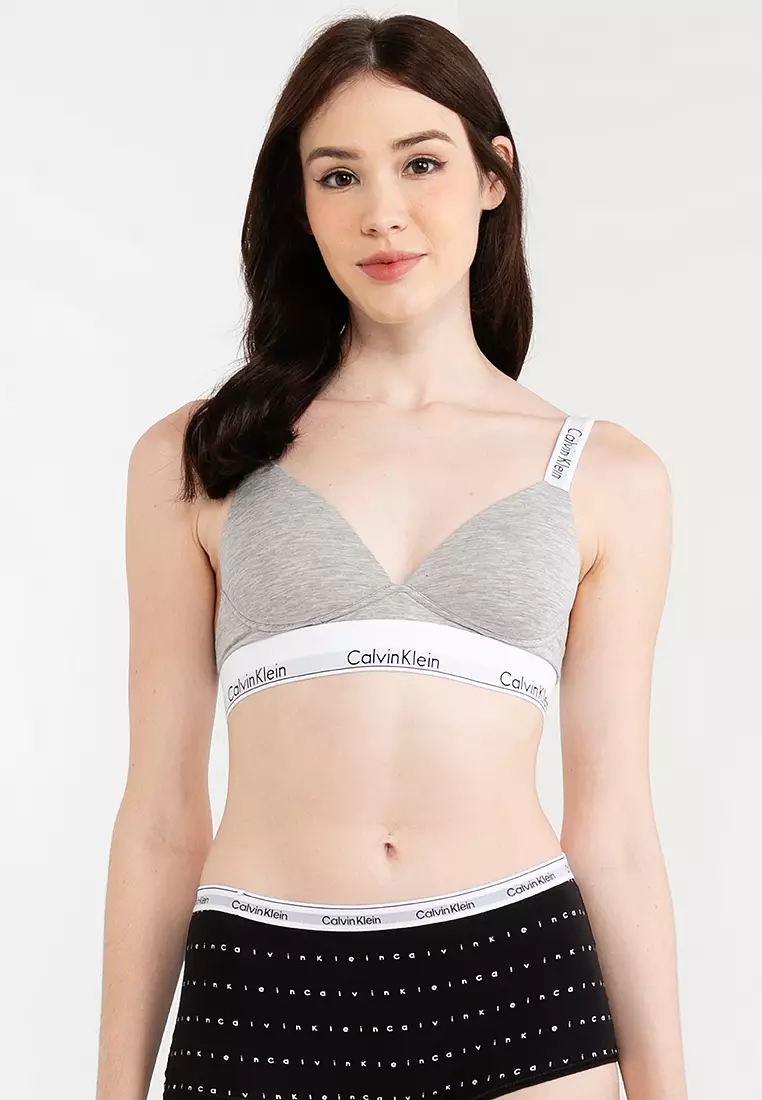 Calvin Klein Underwear Grey Cotton Bra for Women