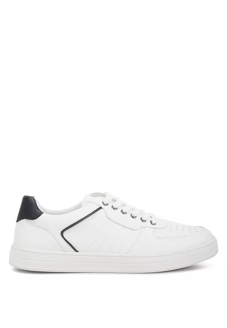 Discount on London Rag  shoes - SKU: White Casual Perforated Detail Sneakers