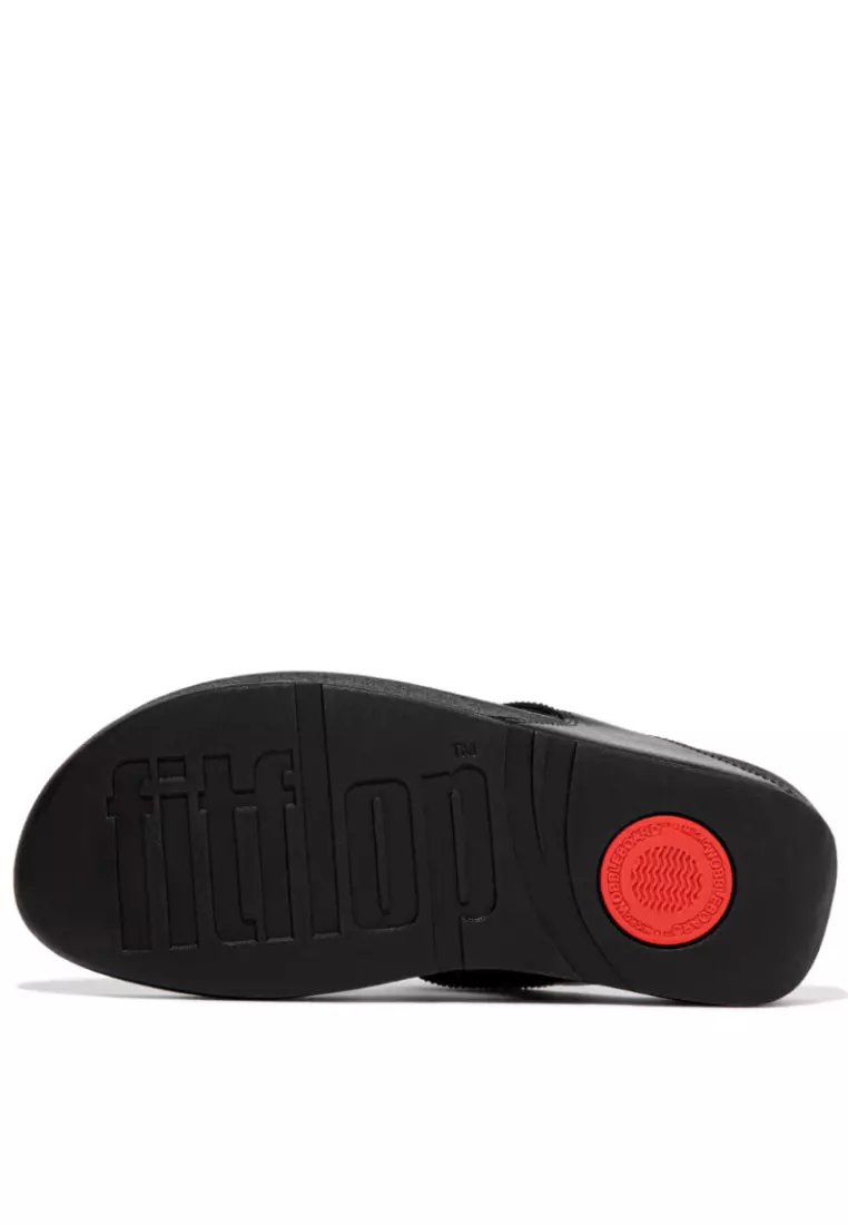 FitFlop LULU Women's Lasercrystal Leather Toe-Post Sandals - Black (EU3-090)