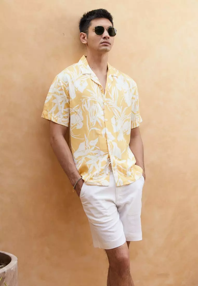 Boracay Celana Pendek Linen Pria Putih | Linen Short Pants Men White