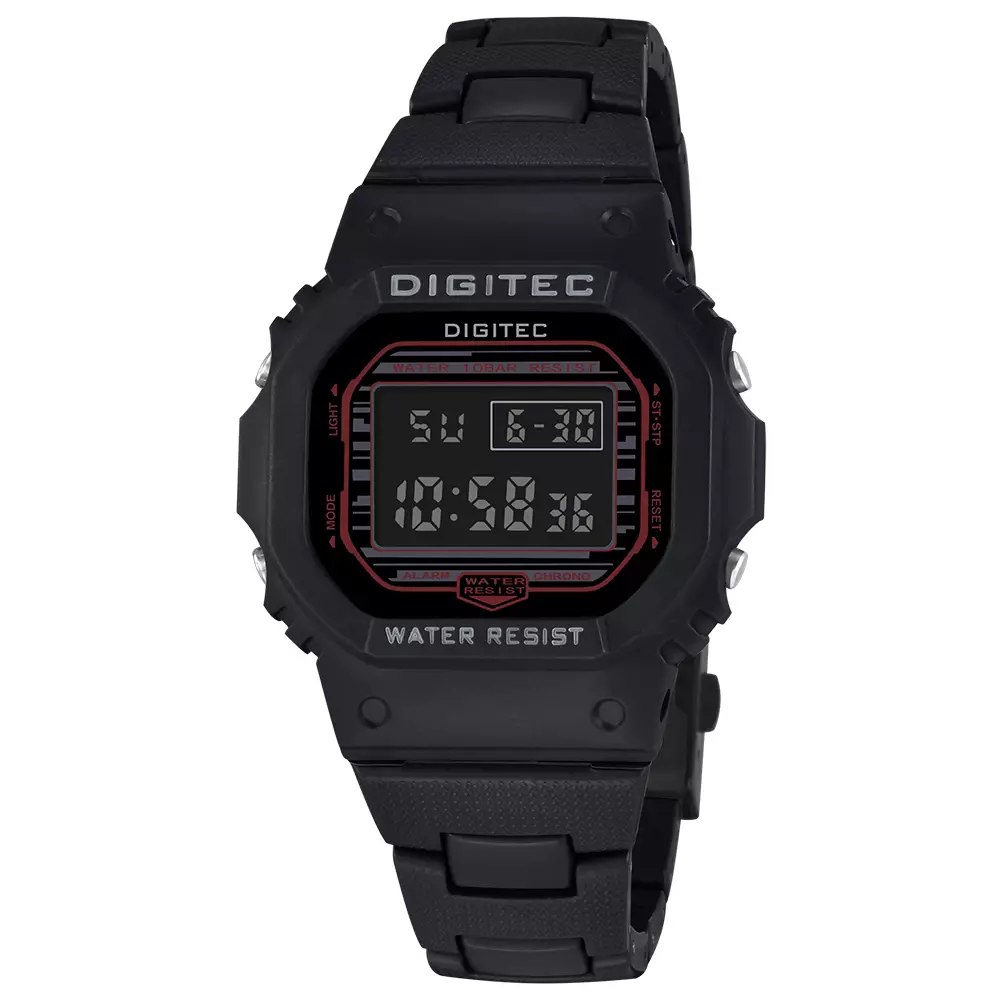 DIGITEC Jam Tangan Digital MDG-6054R with Digital Features BKRD-4B Black Red