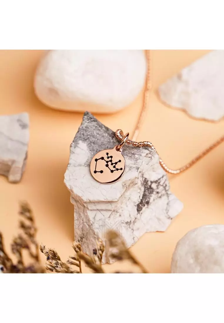 Match The Stars Sagittarius Celestial Constellation Rose Gold Pendant with 925 Sterling Silver