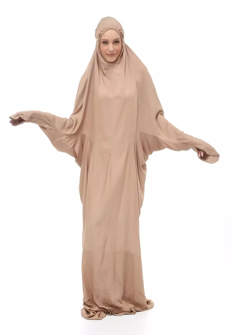 Karina Mukena Terusan Simple Muslimah Wanita Motif Polos Relaxed Fit - Milo