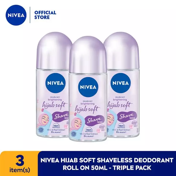 NIVEA Hijab Soft Shaveless Deodorant Roll On 50ml - Triple Pack