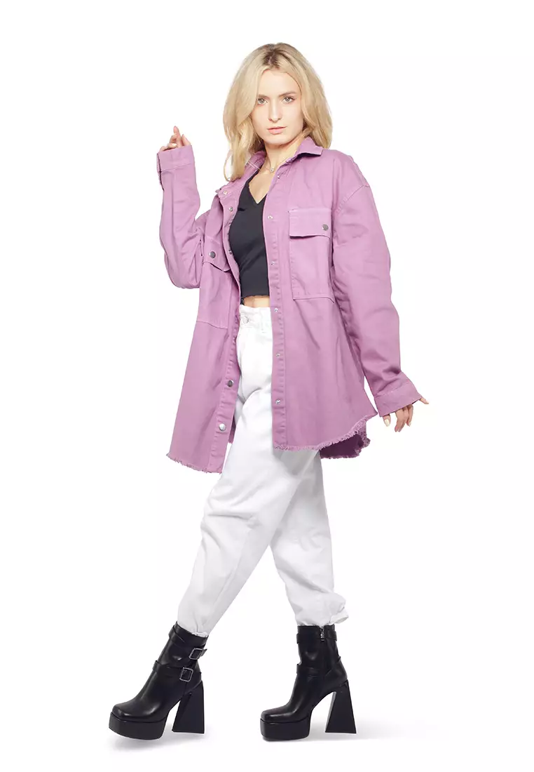 Lilac Oversized Long Sleeve Shacket