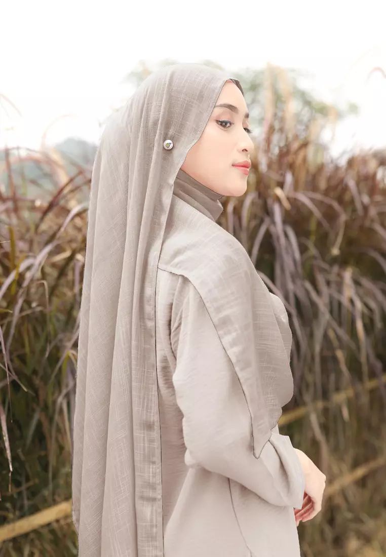 Cotton Bee - Nakeya Shawl | Hijab Pashmina | Viscose Linen - Seed Rice