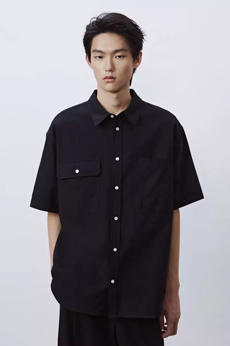 Loose Fit Short-sleeved Oxford shirt