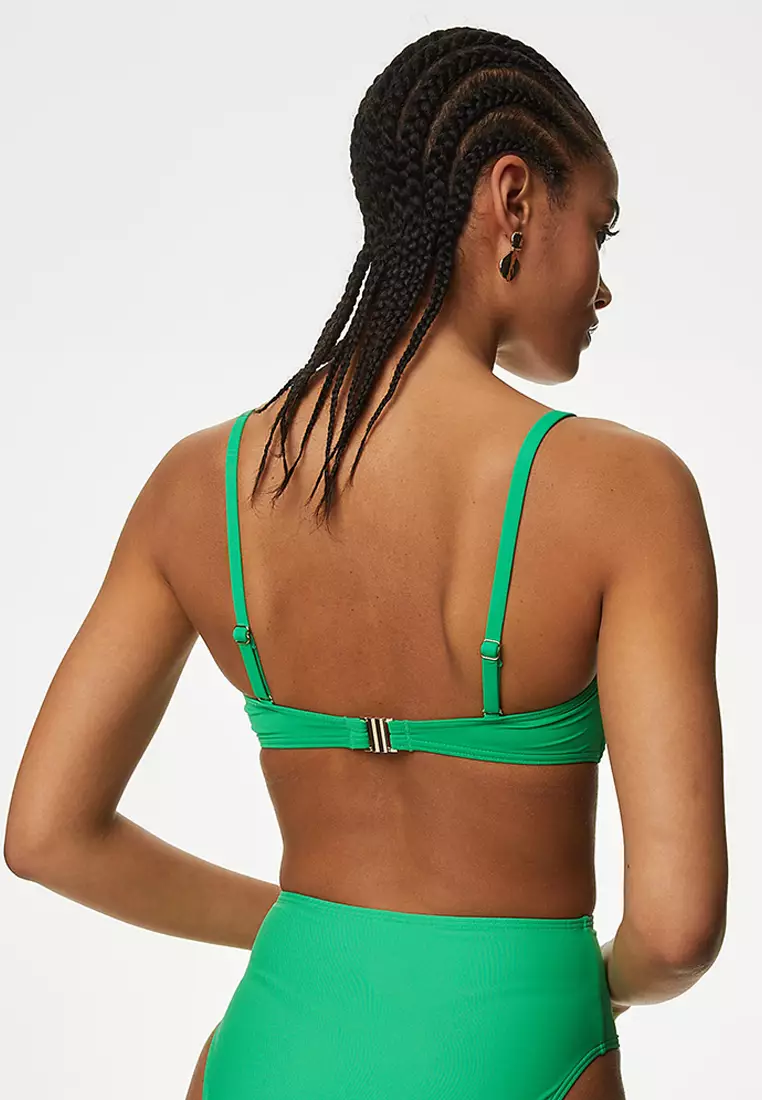 Padded Twist Front Bandeau Bikini Top