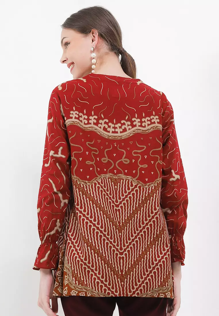 Meylika Blouse Batik Premium Wanita Casual Modern