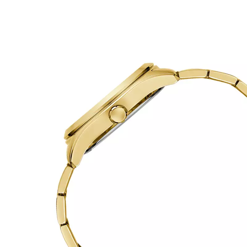 Jam Tangan Wanita Guess Zoe GW0760L2 Ladies Analog Champagne Sunray Dial Gold Stainless Steel Strap