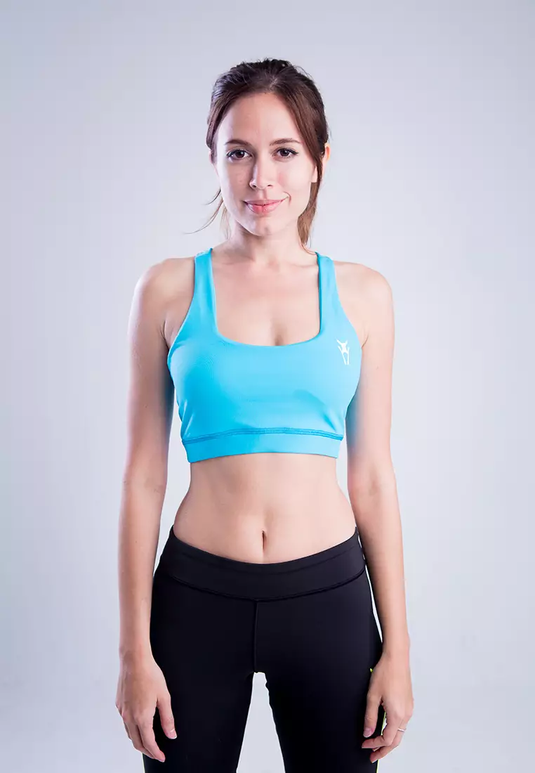 Women Fuse Cross Back Sport Bra (Blue Sea)