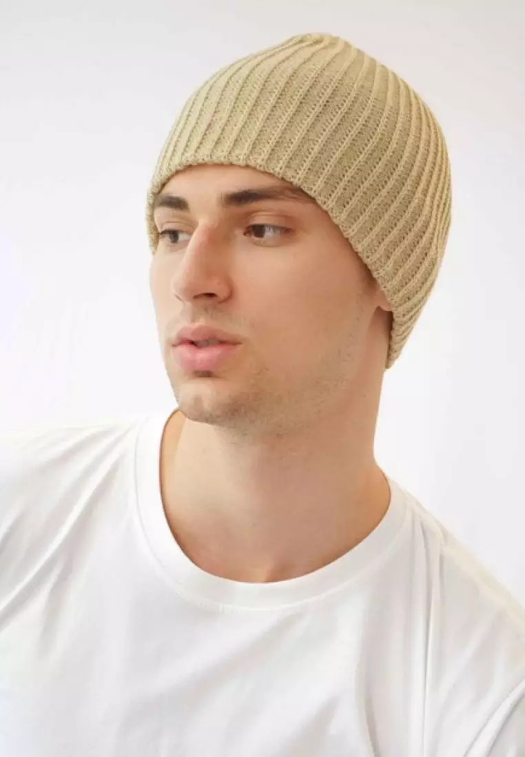 Houseofcuff Topi Kupluk Rajut Beanie Hat Polos Topi Gunung Krim tua