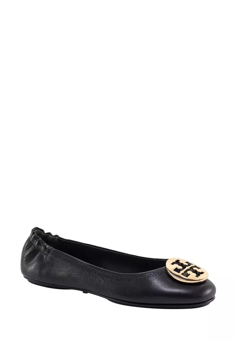 TORY BURCH Leather ballerinas Black