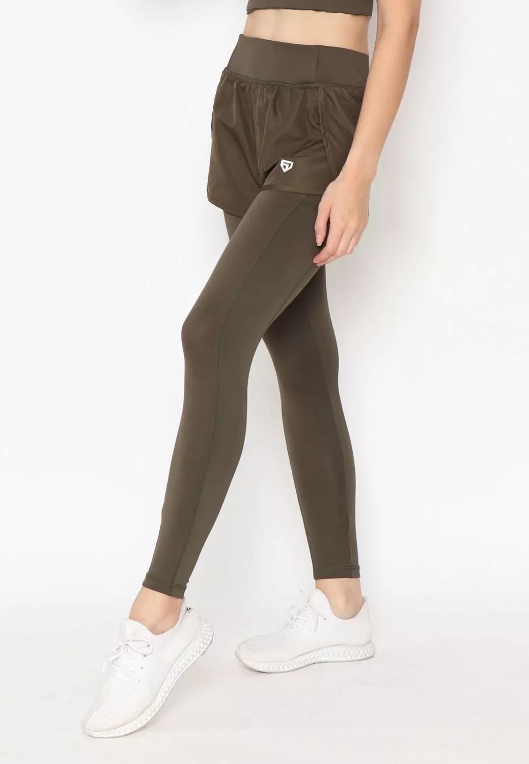 Fitwear Celana Pendek Lari + Legging Olahraga Big Size Wanita CHELSIA Core Series Big Size - ARMY