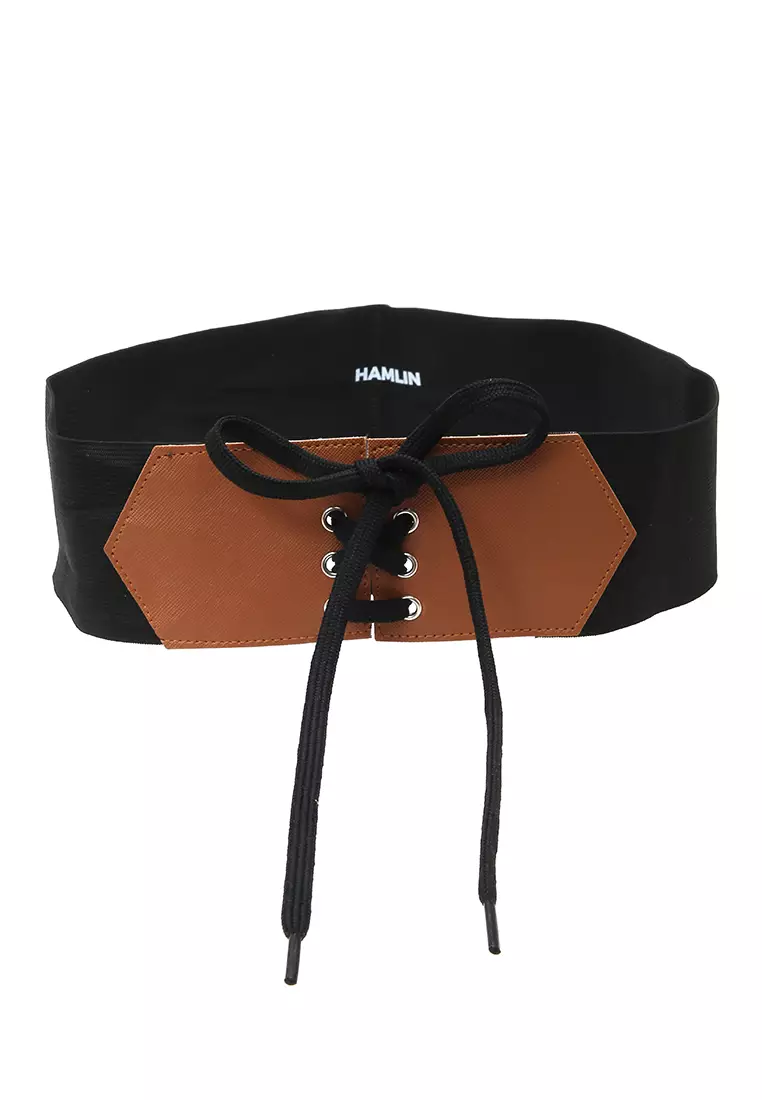 Alexa Ikat Pinggang Wanita Gesper Tali Pita Fashion Belt Material Karet ORIGINAL - Brown