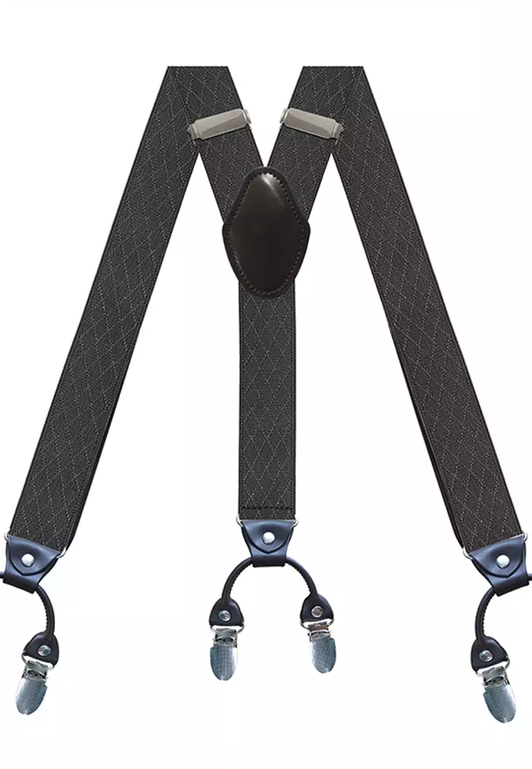 Men's Adjustable Elastic 6 Clips Suspenders